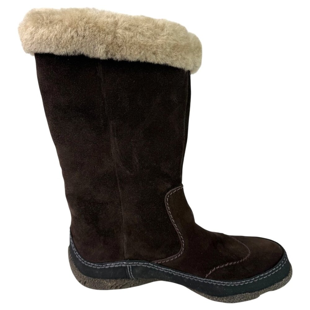 Clarks Womens Novice Moon Winter Boots Suede Shearling Mid-Calf Brown Size 7 - Picture 9 of 15